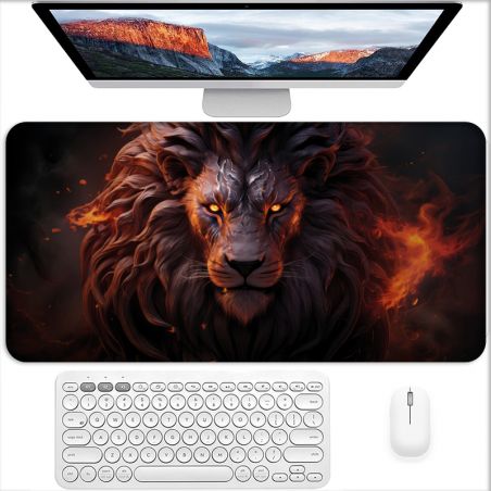 Tapis de Souris Gamer 60 x 30 cm Lion Fantastique