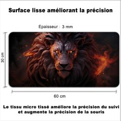 Tapis de Souris Gamer 60 x 30 cm Lion Fantastique