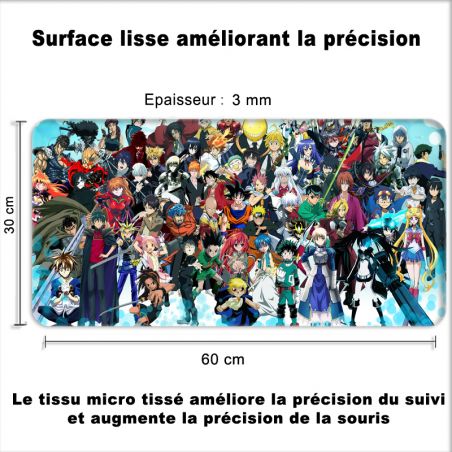 Tapis de Souris Gamer 60 x 30 cm Manga Mix