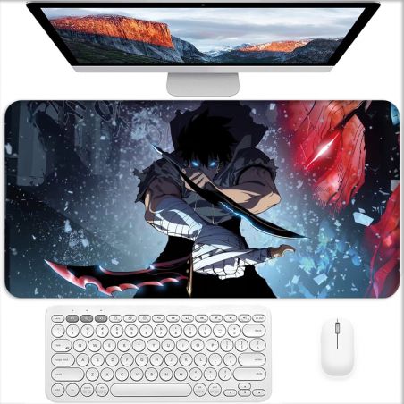Tapis de Souris Gamer 60 x 30 cm Manga Solo Leveling Sung Epée