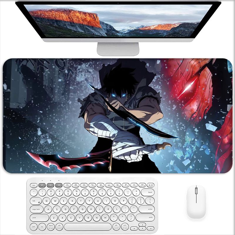 Tapis de Souris Gamer 60 x 30 cm Manga Solo Leveling Sung Epée