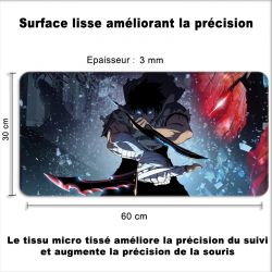 Tapis de Souris Gamer 60 x 30 cm Manga Solo Leveling Sung Epée