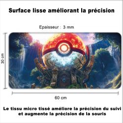 Tapis de Souris Gamer 60 x 30 cm Pokeball Foret