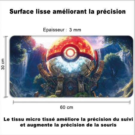 Tapis de Souris Gamer 60 x 30 cm Pokeball Foret