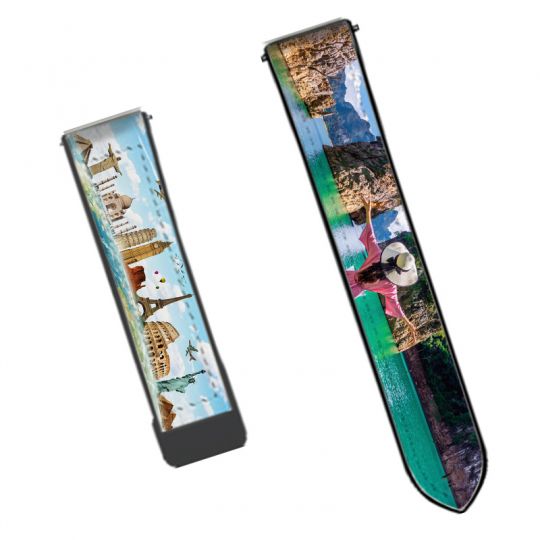 Bracelet Montre 22 mm en silicone et cuir véritable : Personnalisée