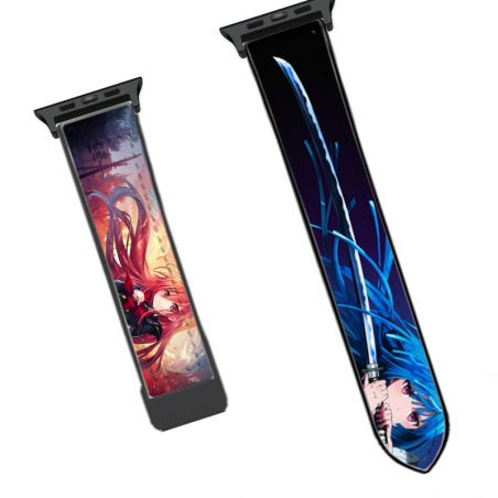 Bracelet Montre Pour Apple Iwatch 22 mm (38/40/41/42/44/45 mm) silicone cuir véritable Personnalisée