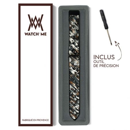 Bracelet Montre Pour Apple Iwatch 22 mm (38/40/41/42/44/45 mm) silicone cuir véritable Personnalisée