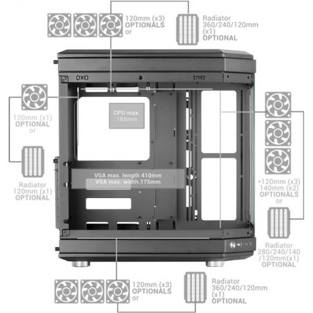PC Gamer AMD Ryzen 5 5600X - RX 7800XT - Boitier ATX MarsGaming MC-3T Sur Mesure Dark