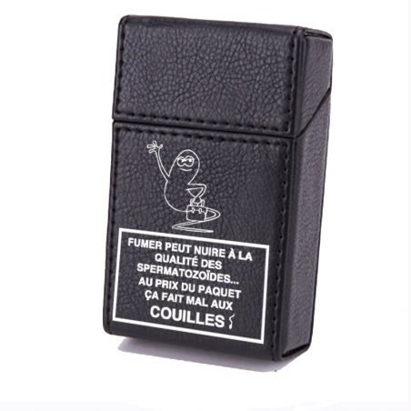 Etui En Cuir Paquet De Cigarette Noir Humour Zoide