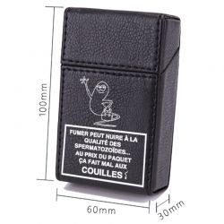 Etui En Cuir Paquet De Cigarette Noir Humour Zoide