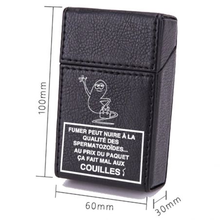 Etui En Cuir Paquet De Cigarette Noir Humour Zoide