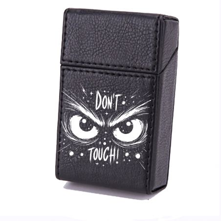 Etui En Cuir Paquet De Cigarette Noir Don't Touch