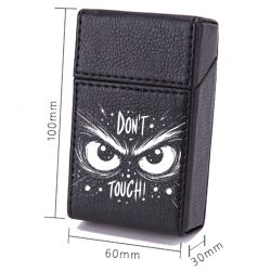 Etui En Cuir Paquet De Cigarette Noir Don't Touch