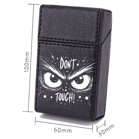 Etui En Cuir Paquet De Cigarette Noir Don't Touch