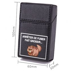 Etui En Cuir Paquet De Cigarette Noir Humour Chat
