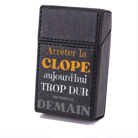 Etui En Cuir Paquet De Cigarette Noir Demain