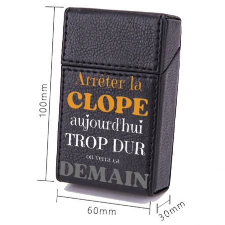 Etui En Cuir Paquet De Cigarette Noir Demain