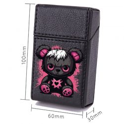 Etui En Cuir Paquet De Cigarette Noir Kawai Nounours
