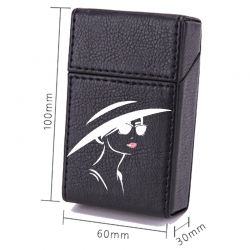 Etui En Cuir Paquet De Cigarette Noir Lady Lunette