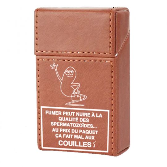 Etui En Cuir Paquet De Cigarette Marron Humour Zoide