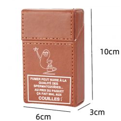 Etui En Cuir Paquet De Cigarette Marron Humour Zoide