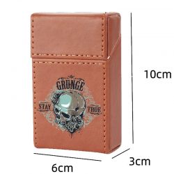 Etui En Cuir Paquet De Cigarette Marron Crane Bleu