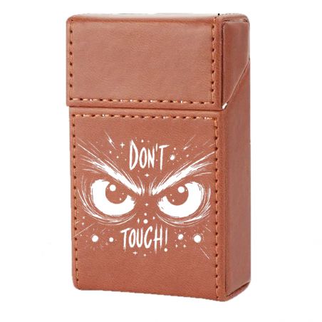 Etui En Cuir Paquet De Cigarette Marron Don't Touch