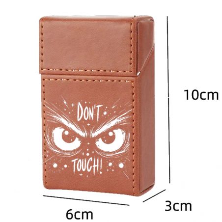 Etui En Cuir Paquet De Cigarette Marron Don't Touch
