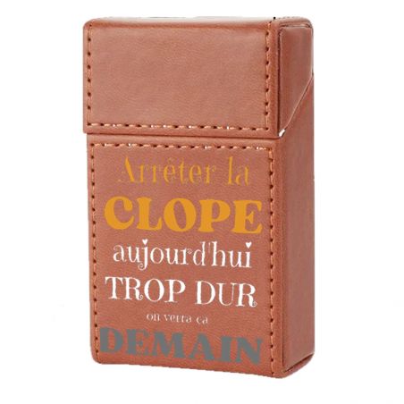 Etui En Cuir Paquet De Cigarette Marron Demain
