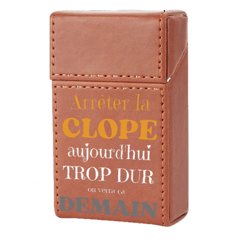 Etui En Cuir Paquet De Cigarette Marron Demain