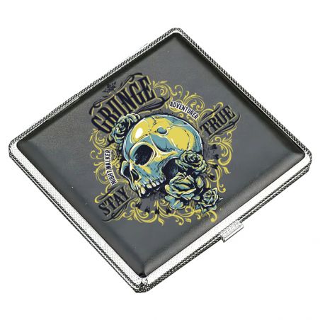 Etui à Cigarettes Noir Crane Jaune