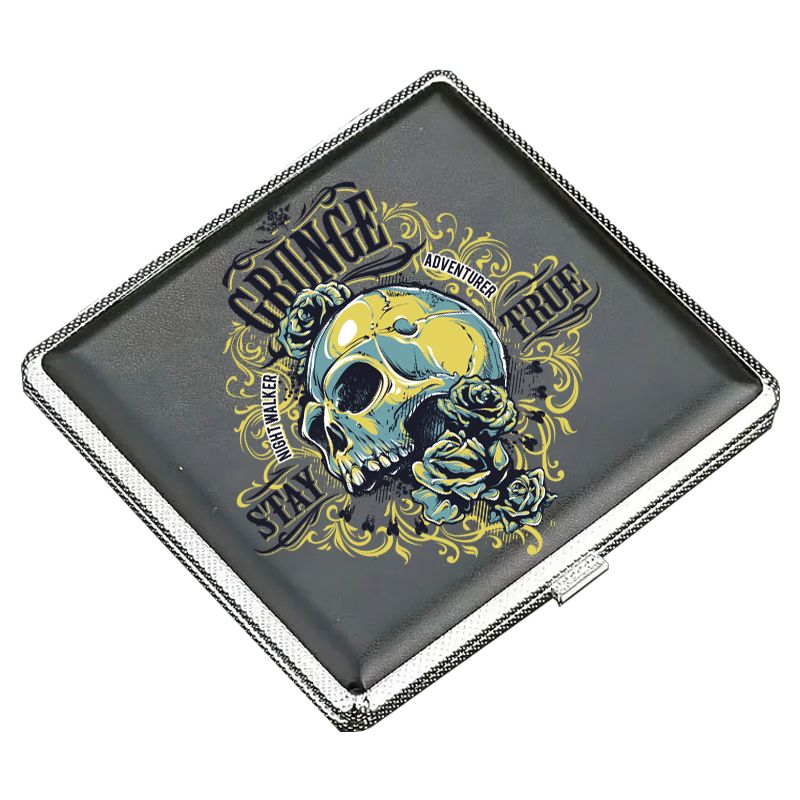 Etui à Cigarettes Noir Crane Jaune