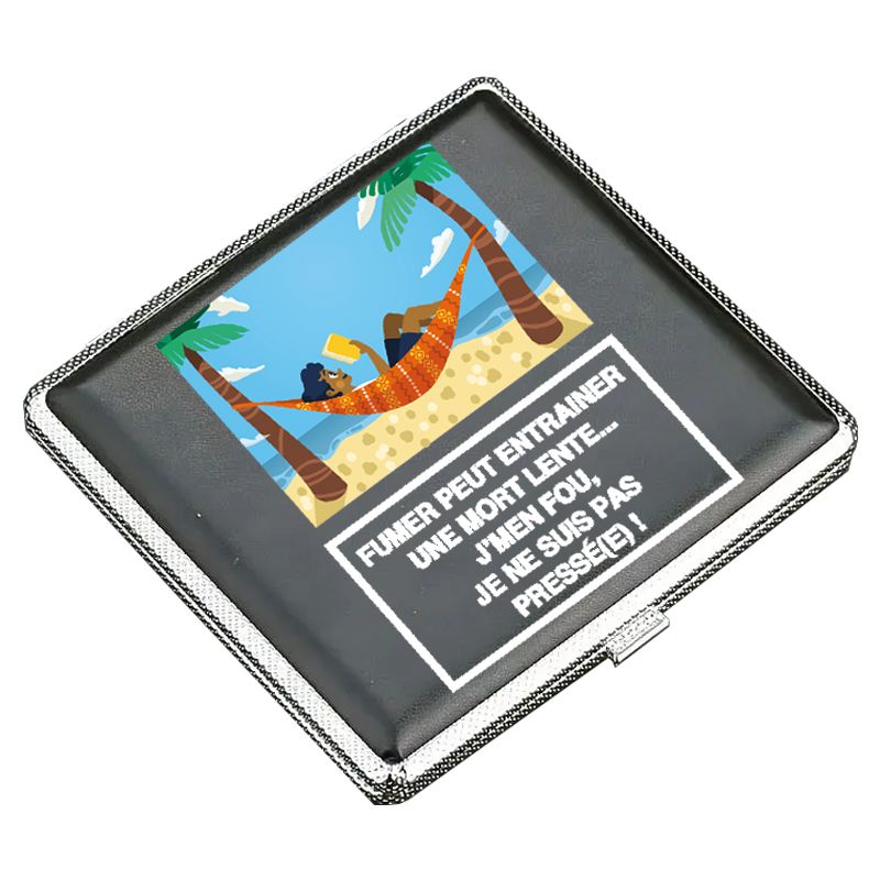 Etui à Cigarettes Noir Humour Vacances