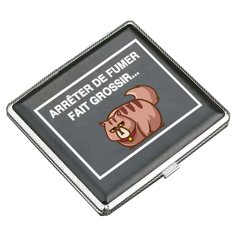 Etui à Cigarettes Noir Humour Chat
