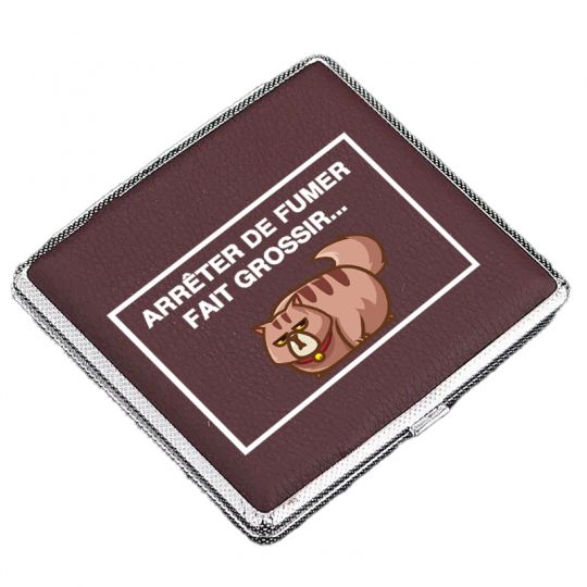 Etui à Cigarettes Marron Humour Chat