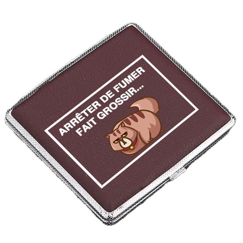 Etui à Cigarettes Marron Humour Chat