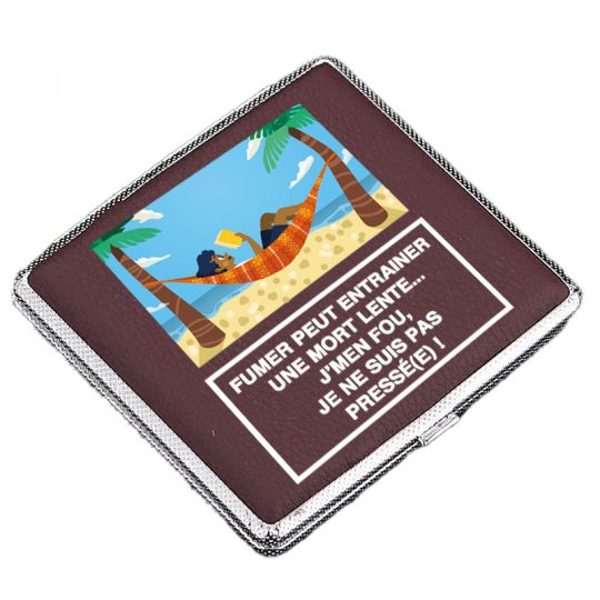 Etui à Cigarettes Marron Humour Vacances