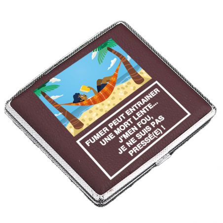 Etui à Cigarettes Marron Humour Vacances
