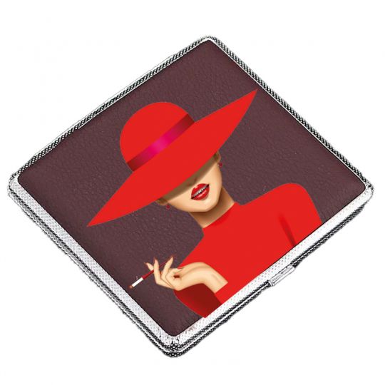 Etui à Cigarettes Marron Lady Rouge