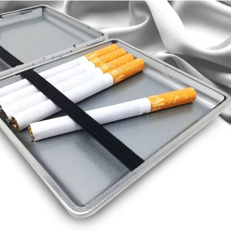 Étui à cigarettes compact en cuir pour 20 cigarettes Noir