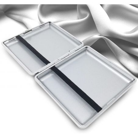 Étui à cigarettes compact en cuir pour 20 cigarettes Noir