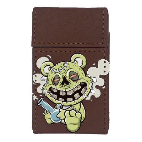 Etui En Cuir Paquet De Cigarette Marron Personnalisee