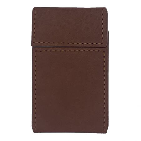 Etui En Cuir Paquet De Cigarette Marron Personnalisee