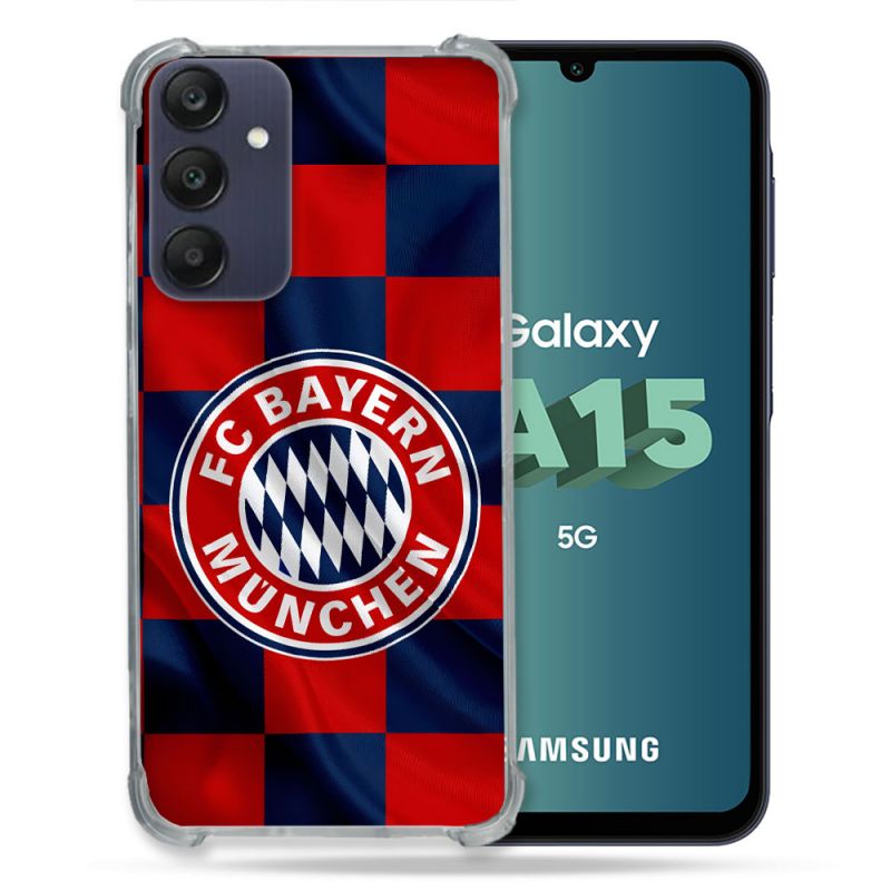 Coque Pour Samsung Galaxy A15 4G / 5G Foot Bayern Munich Carreaux