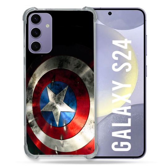 Coque Pour Samsung Galaxy S24 Captain America Bouclier