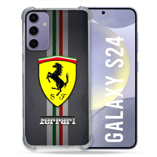 Coque Pour Samsung Galaxy S24 Ferrari Carbone