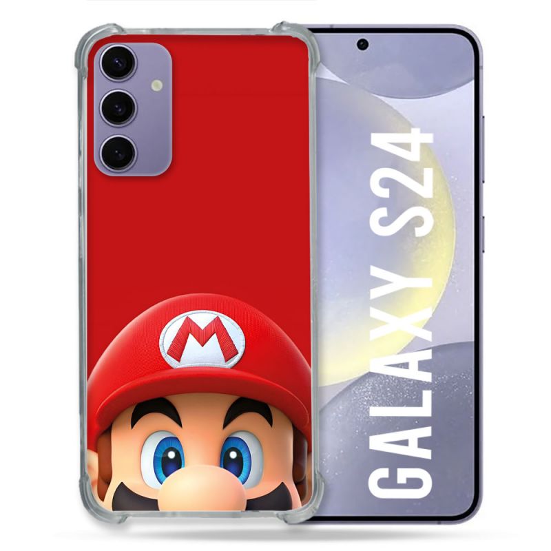 Coque Pour Samsung Galaxy S24 Mario Rouge