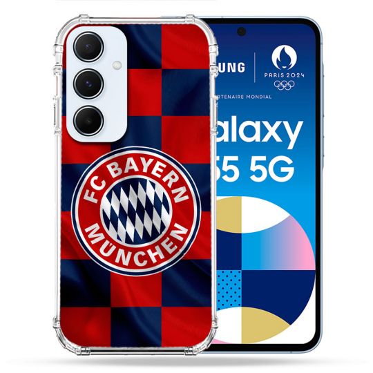 Coque Pour Samsung Galaxy A55 5G Foot Bayern Munich Carreaux