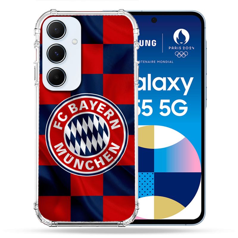 Coque Pour Samsung Galaxy A55 5G Foot Bayern Munich Carreaux