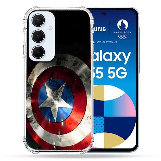 Coque Pour Samsung Galaxy A55 5G Captain America Bouclier